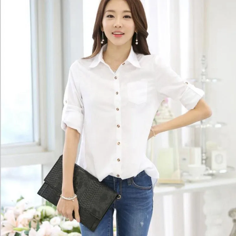 Chiffon Blouse Shirts Women Tops Plus Size Women Clothing White Lace Blouses