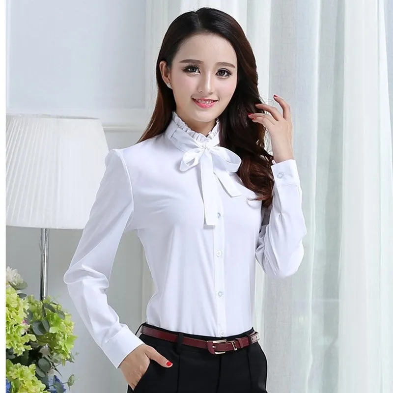 Chiffon Blouse Shirts Women Tops Plus Size Women Clothing White Lace Blouses