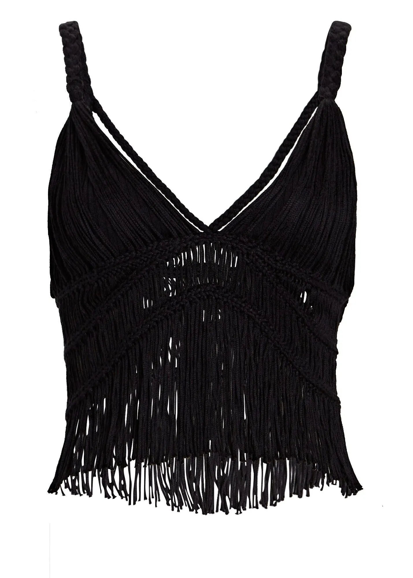 Claudette Macrame Bralette (Black)