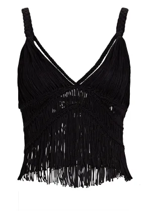 Claudette Macrame Bralette (Black)