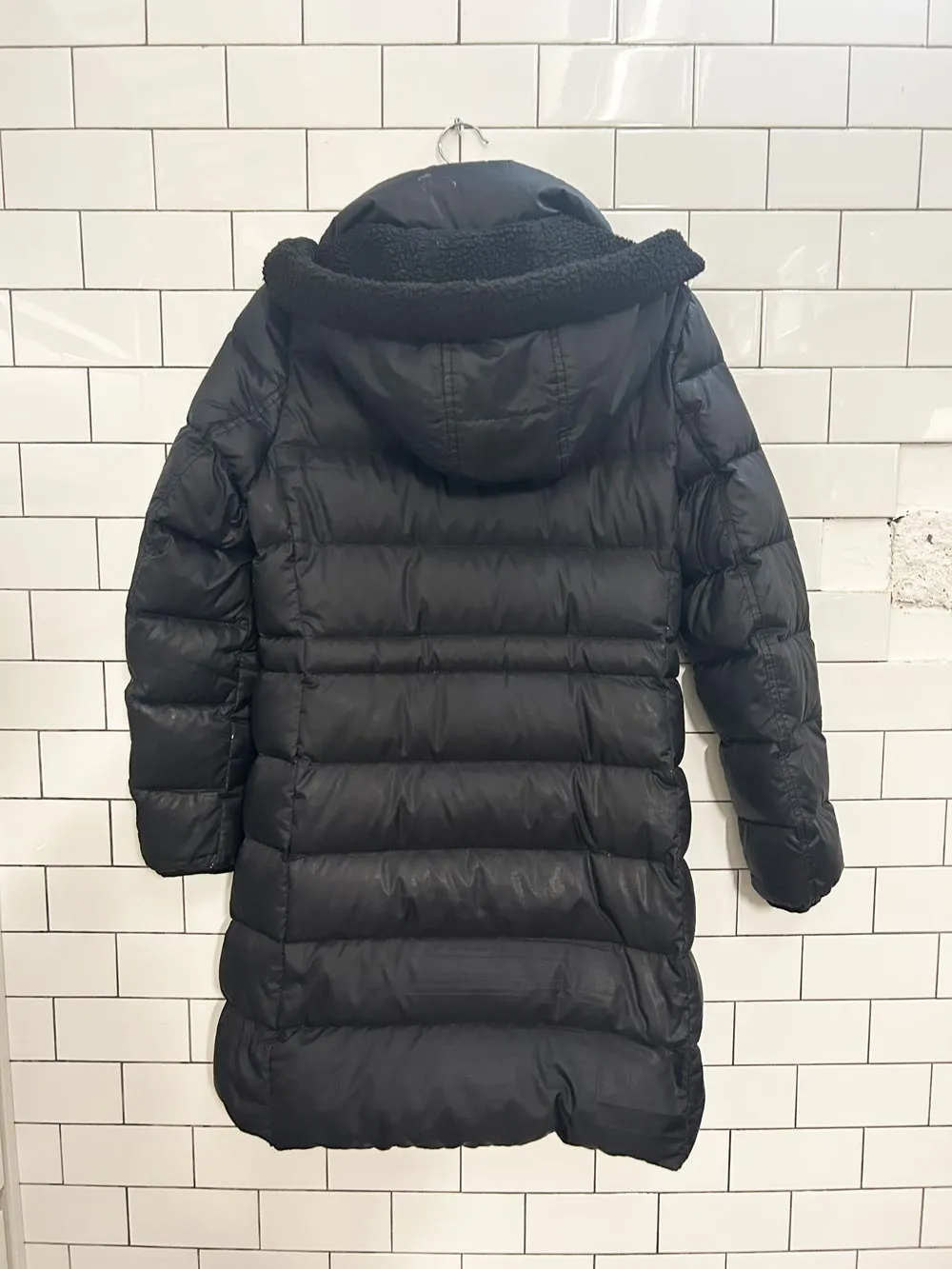 coach monagram lined long puffer coat