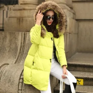 Coats Jackets Parka Hooded Jacket Women Fur Collar Coat Women Zipper Women's Jacket H51604