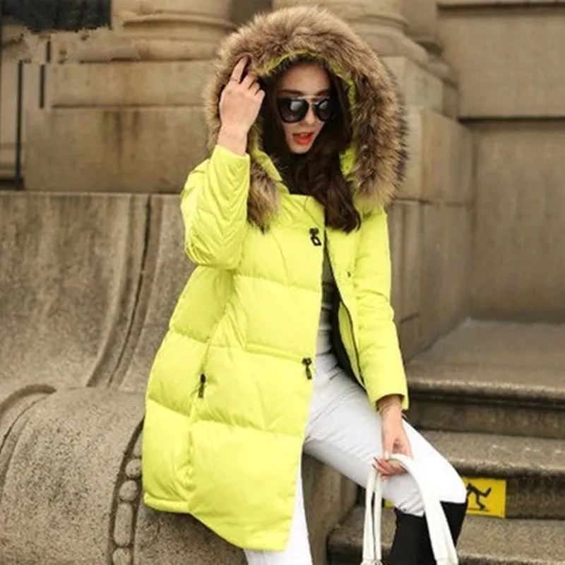Coats Jackets Parka Hooded Jacket Women Fur Collar Coat Women Zipper Women's Jacket H51604