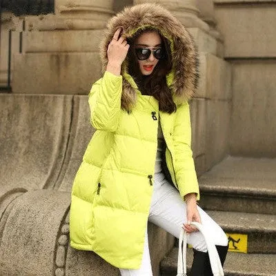 Coats Jackets Parka Hooded Jacket Women Fur Collar Coat Women Zipper Women's Jacket H51604