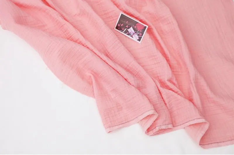 Cotton Linen Double Gauze, Crinkle Gauze, Yoryu Gauze in 4 Colors - Yellow, Sky Blue, Charcoal or Peach Pink - By the Yard 105971