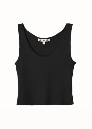 Crop Rib Tank (Black)