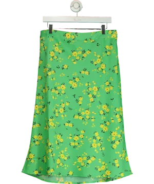 Dannii Minogue green floral Printed Midi Skirt petite length UK 18