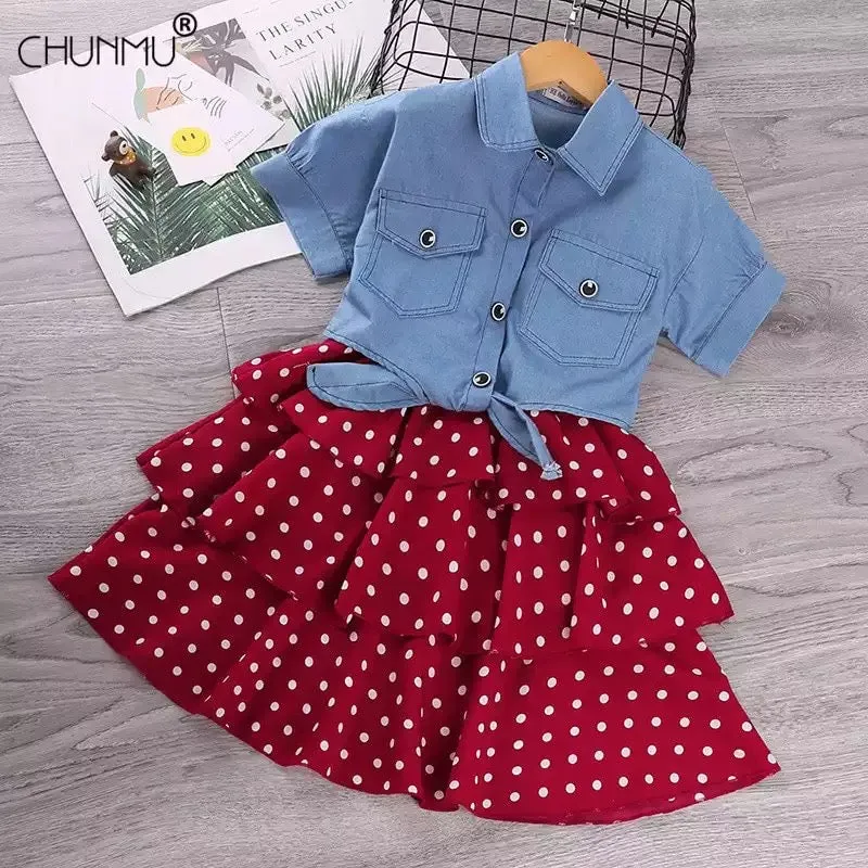 Denim with Polka Dress