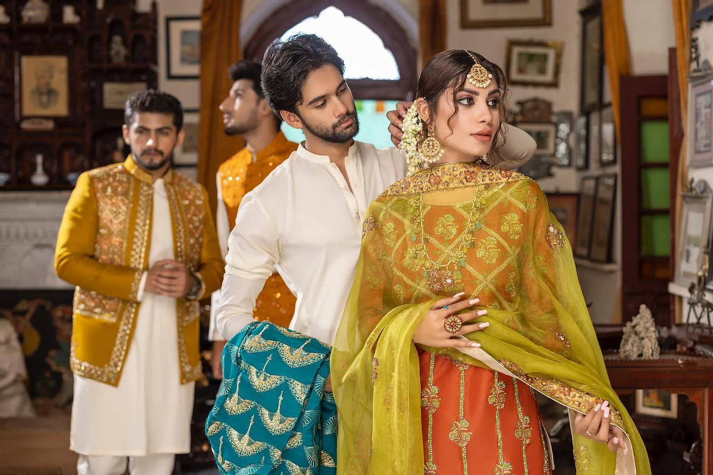 Desi Wedding Dress in Gharara Kameez Dupatta Style