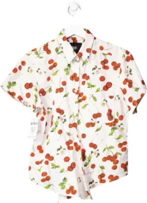 Dolce & Gabbana White Cherry Print Cotton Shirt UK M