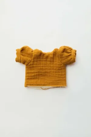 Doll Shirt | Mustard Gauze Puff Sleeve