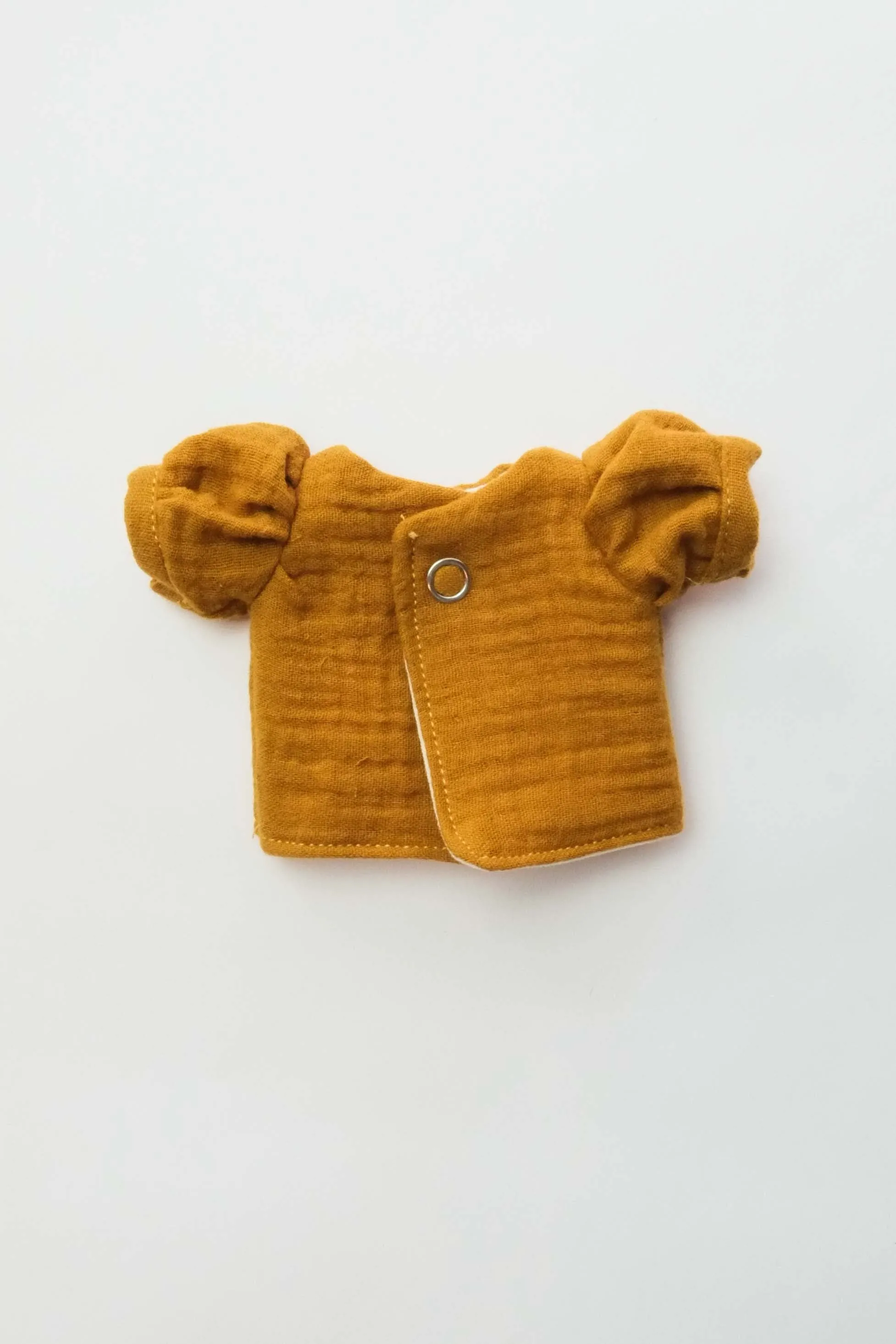 Doll Shirt | Mustard Gauze Puff Sleeve