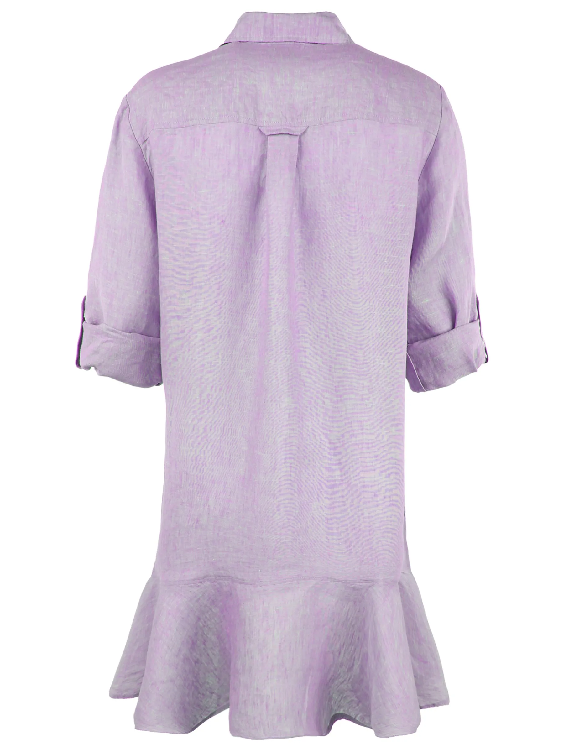 Drop Waist Float Shirt Dress Lilac Washed Linen