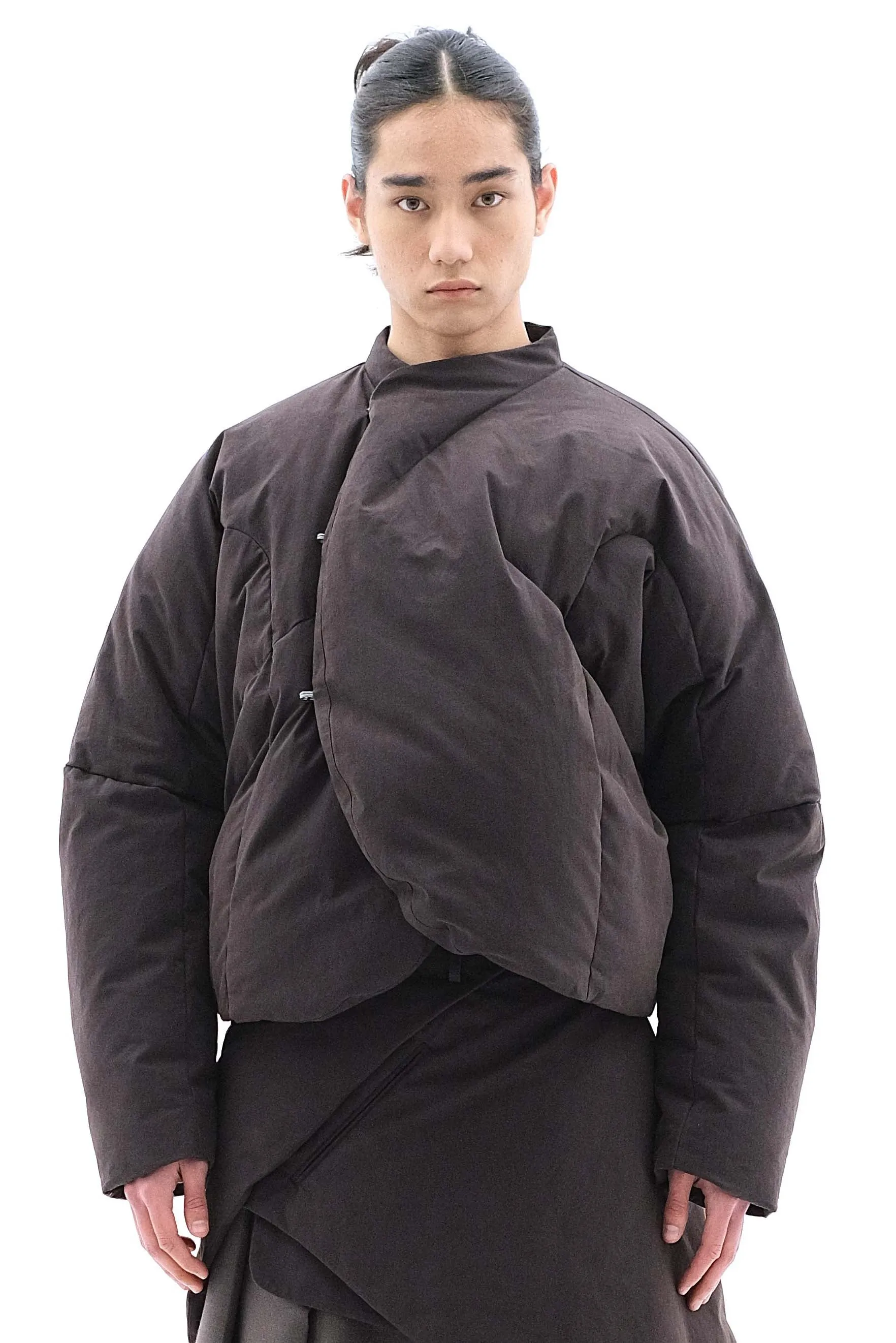 Dropped Down Coat Grey