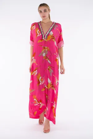 EBONY DRESS - FUXIA BOHO HIRO BIRDS