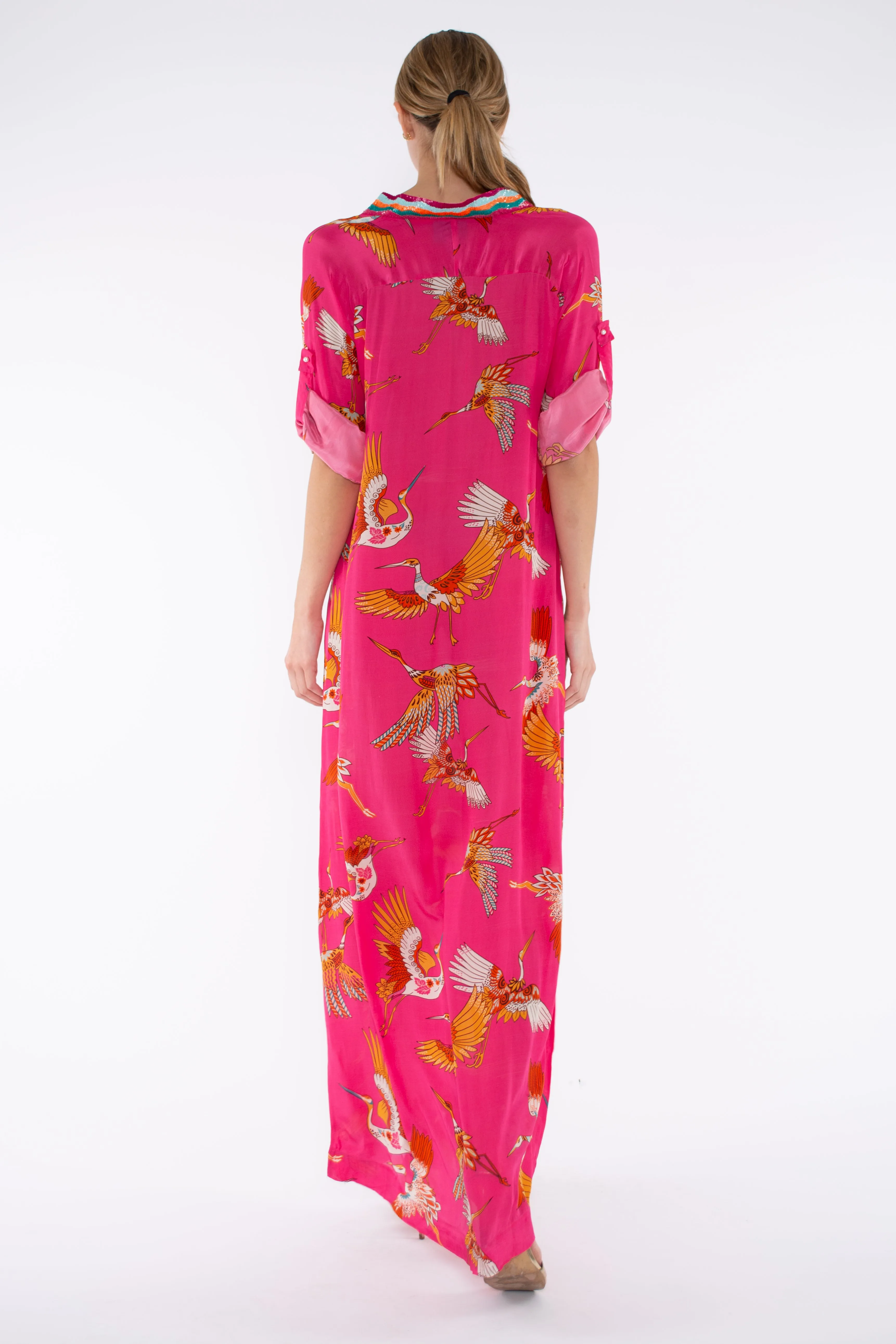 EBONY DRESS - FUXIA BOHO HIRO BIRDS