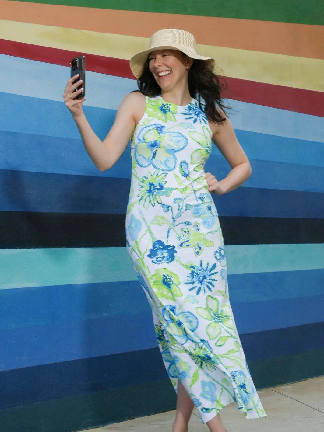 Emilee Maxi Shift Dress Blooms