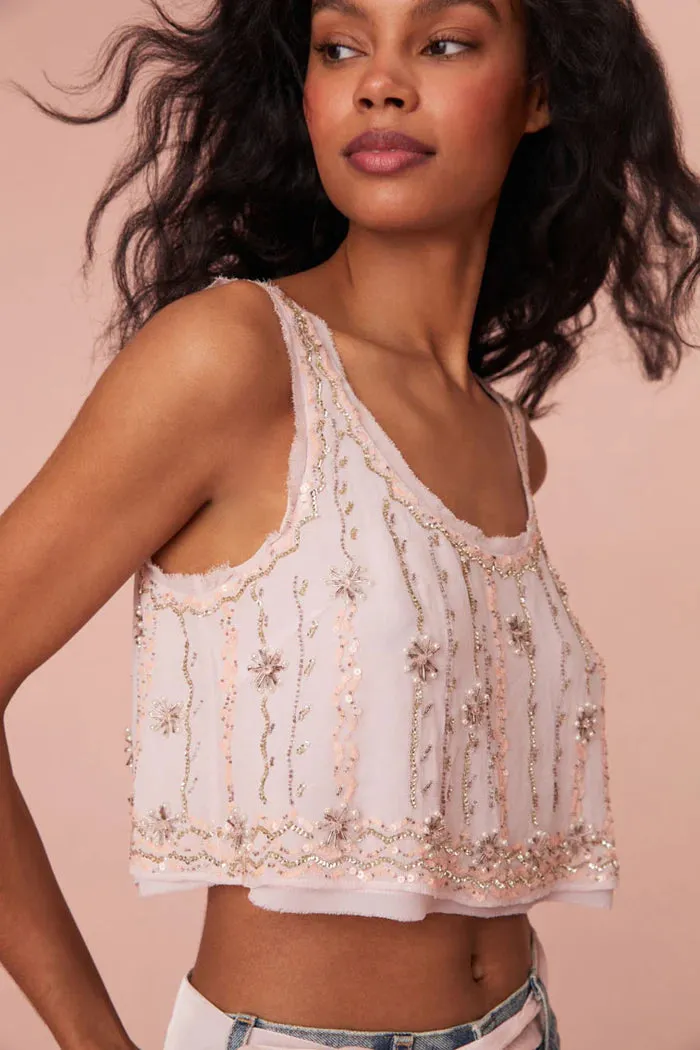 Ensor Embellished Crop Top - Lilac