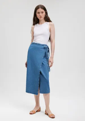 Envelope Midi Denim Skirt