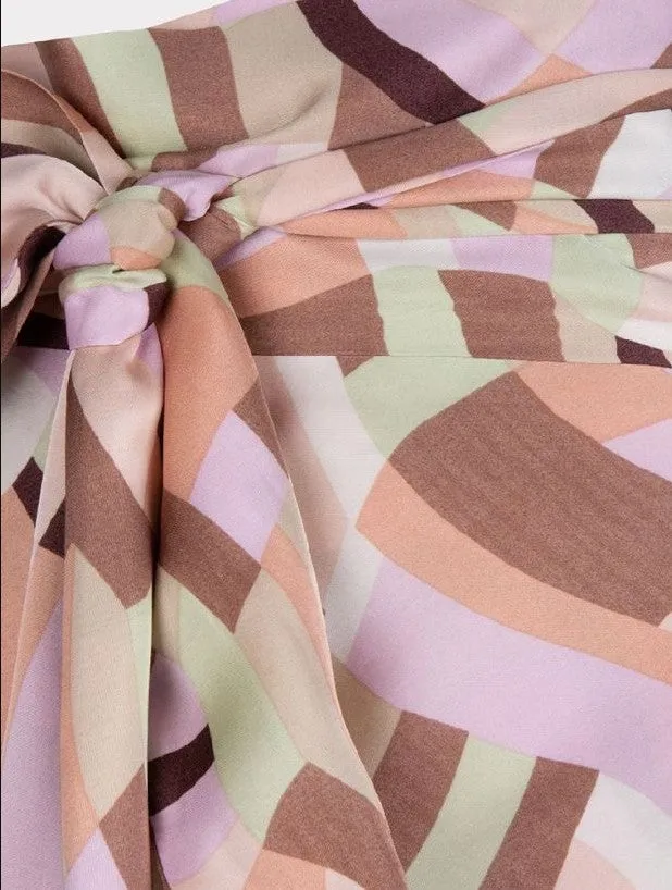 Esqualo Skirt Overlap Geometric Print