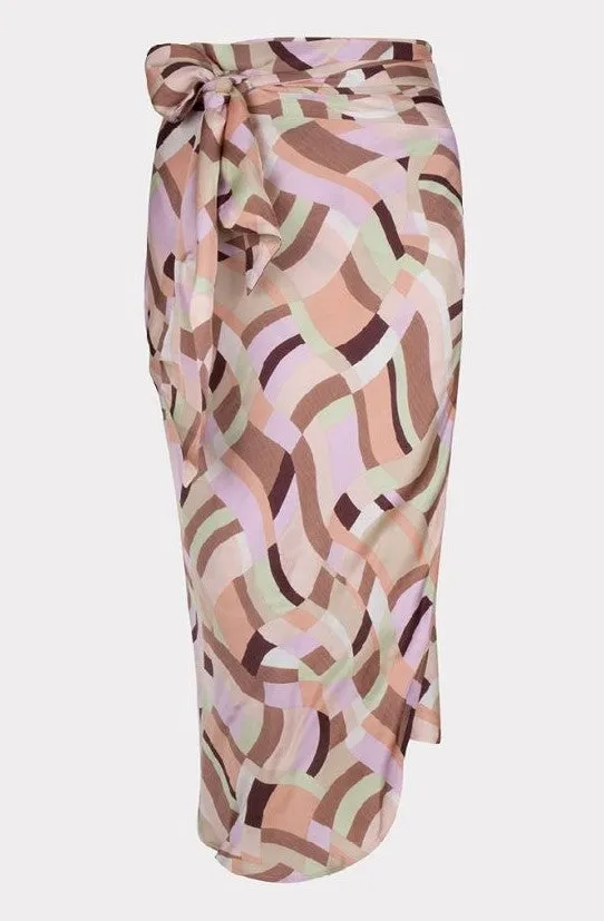Esqualo Skirt Overlap Geometric Print