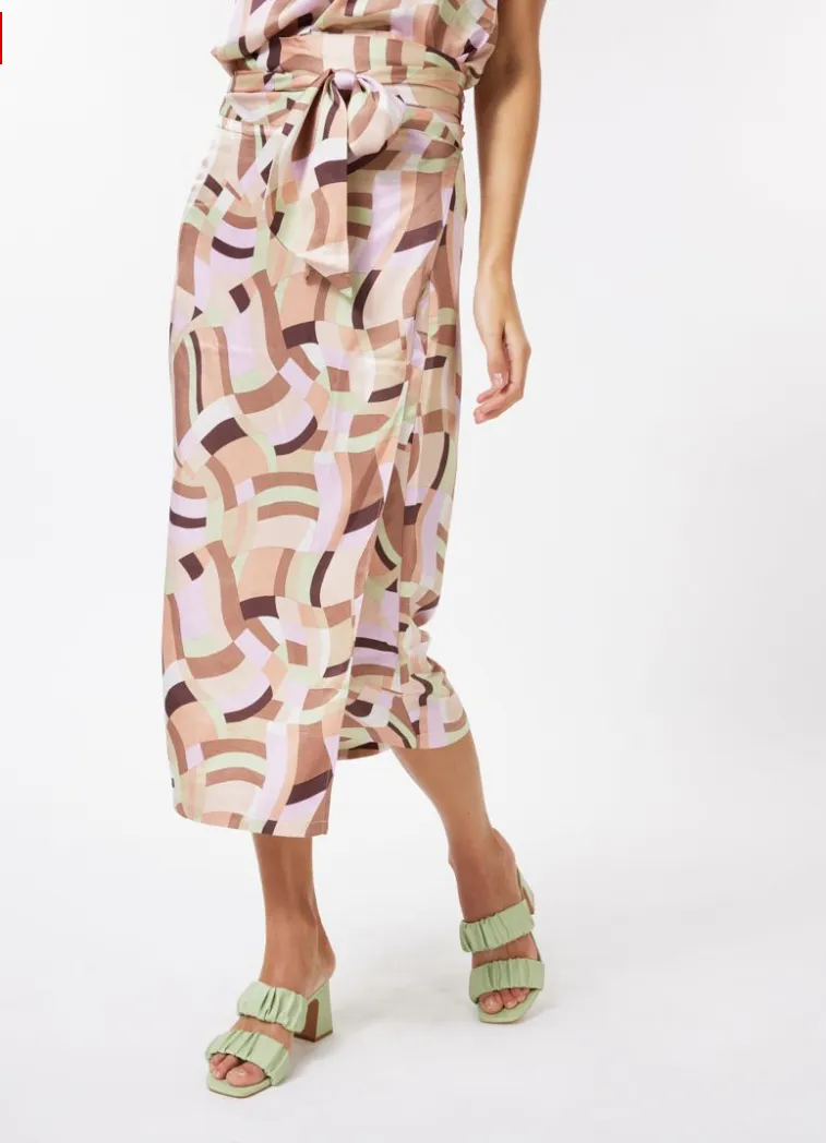 Esqualo Skirt Overlap Geometric Print