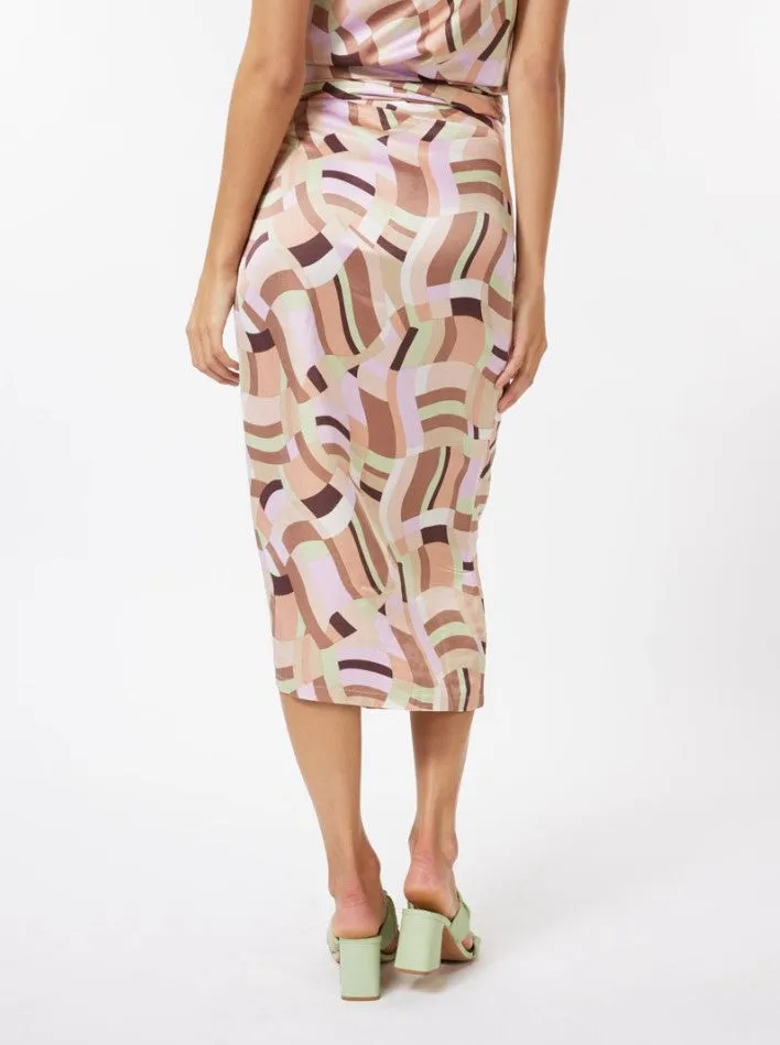 Esqualo Skirt Overlap Geometric Print