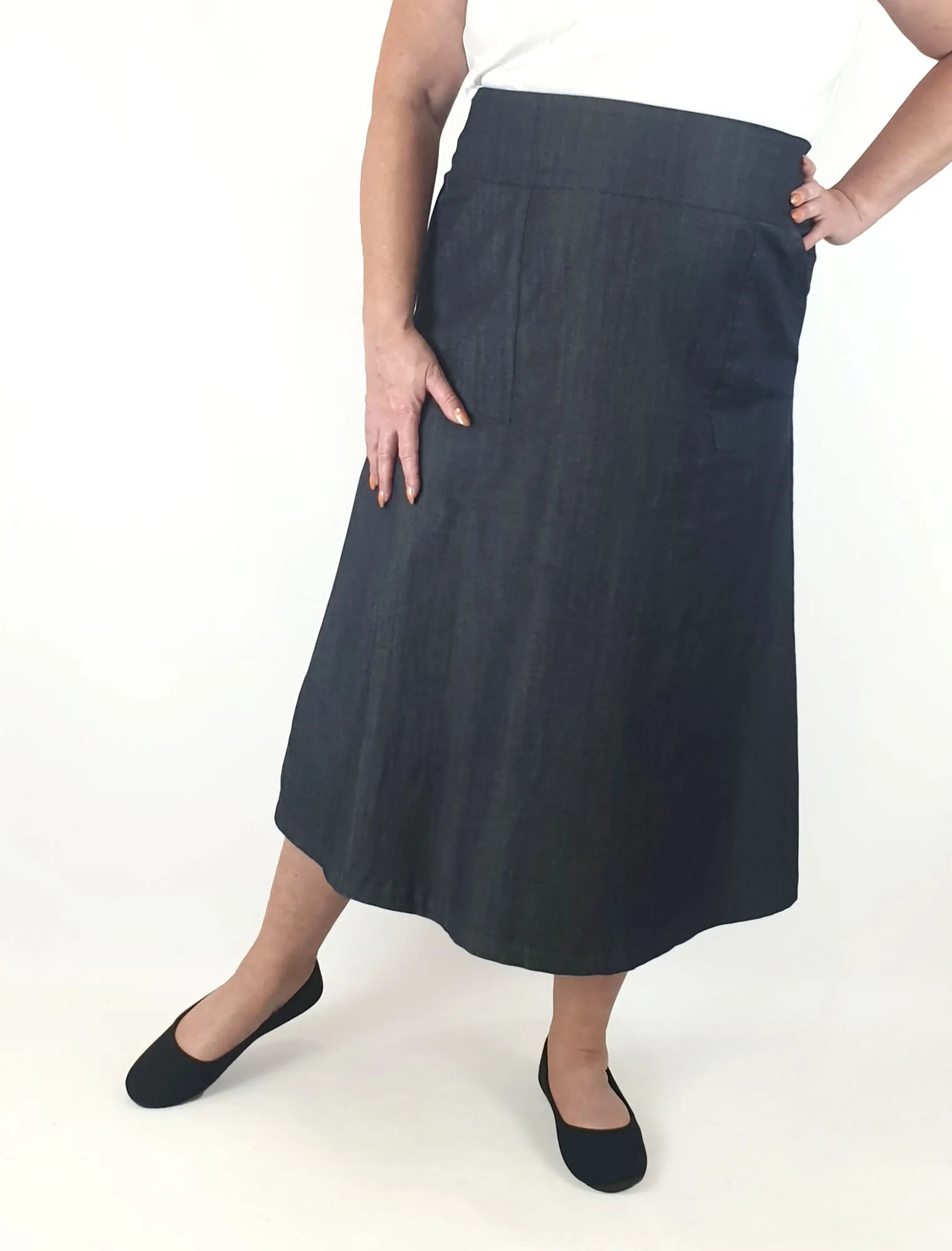 Essaye by Surface Art denim midi skirt size XL