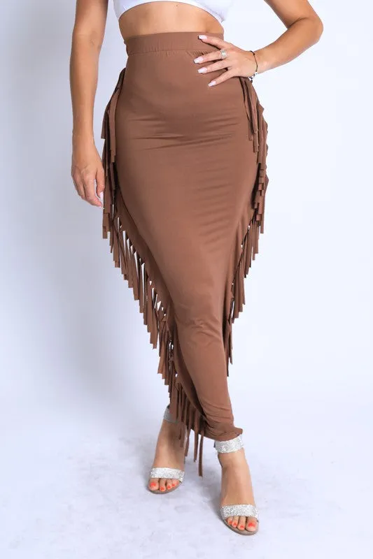 Fiesta Fringe Maxi Skirt
