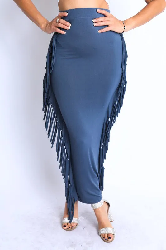 Fiesta Fringe Maxi Skirt
