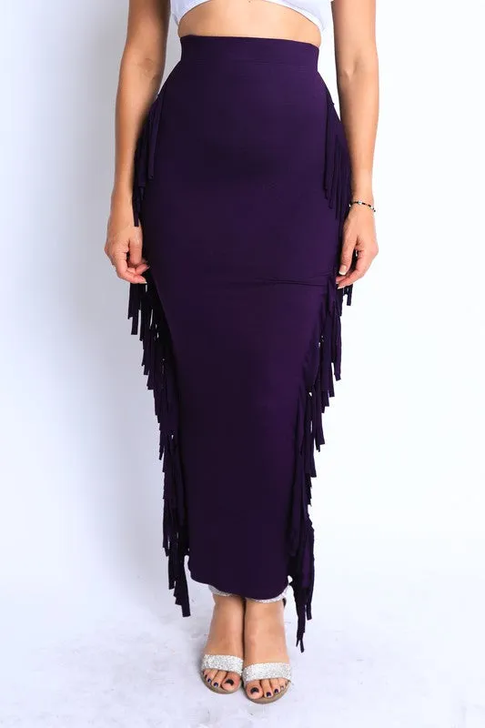 Fiesta Fringe Maxi Skirt