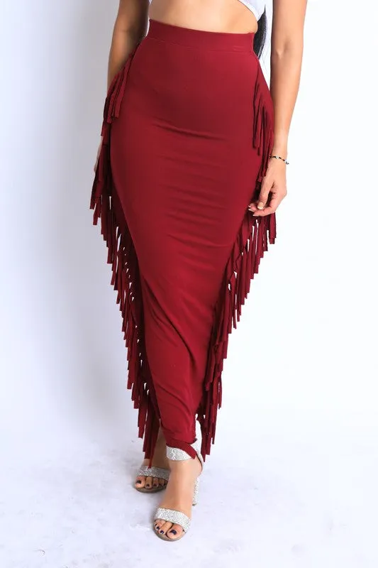 Fiesta Fringe Maxi Skirt