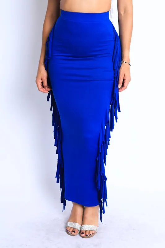 Fiesta Fringe Maxi Skirt