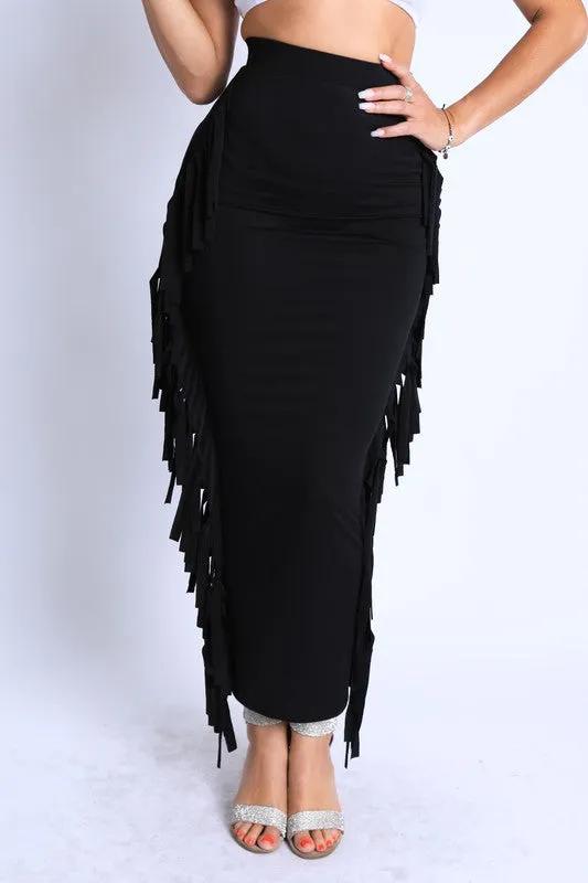 Fiesta Fringe Maxi Skirt