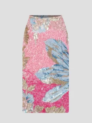 Fleur Oasis Fully Embellished Column Skirt
