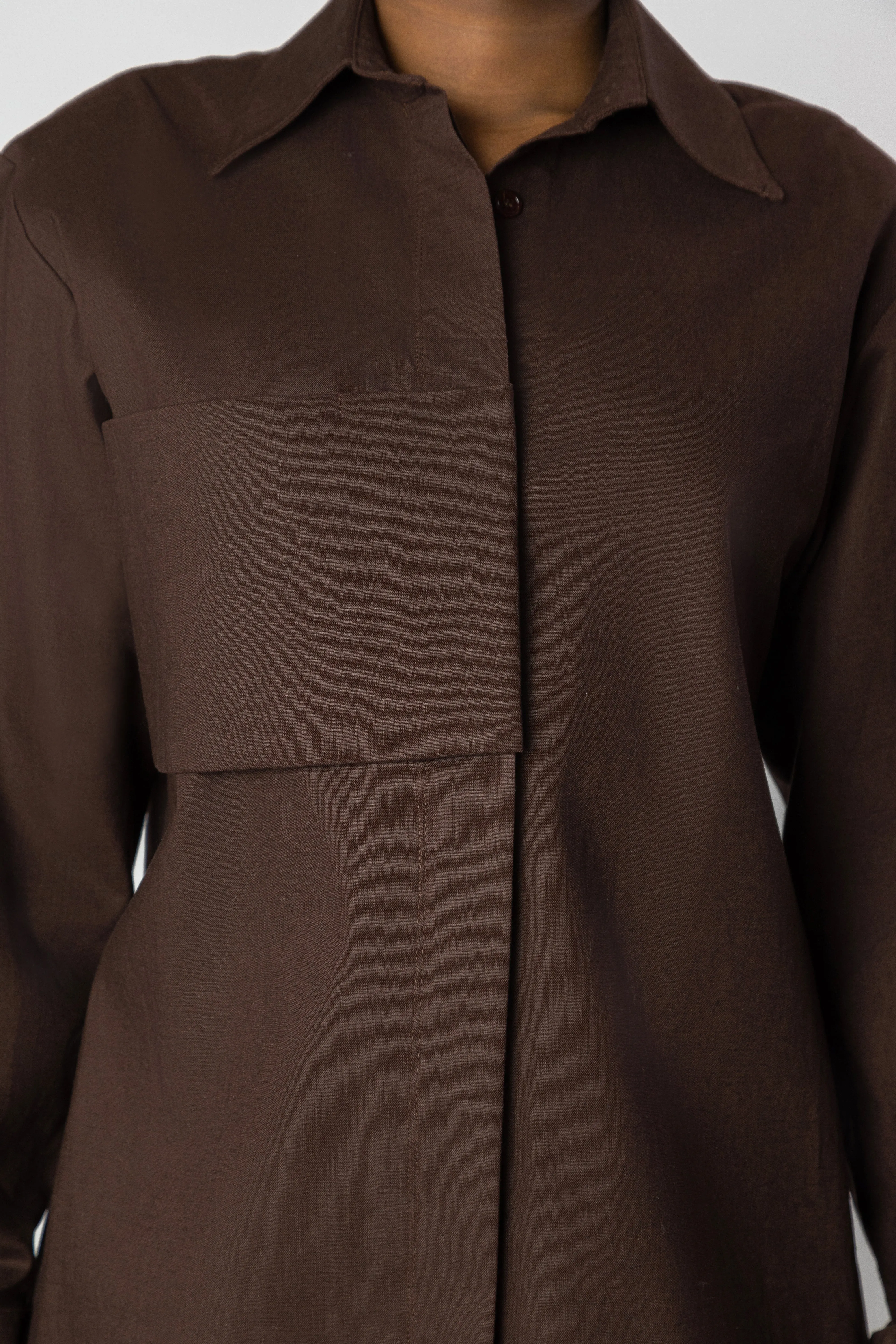 FREYA Oversized Concealed Pocket Shirt