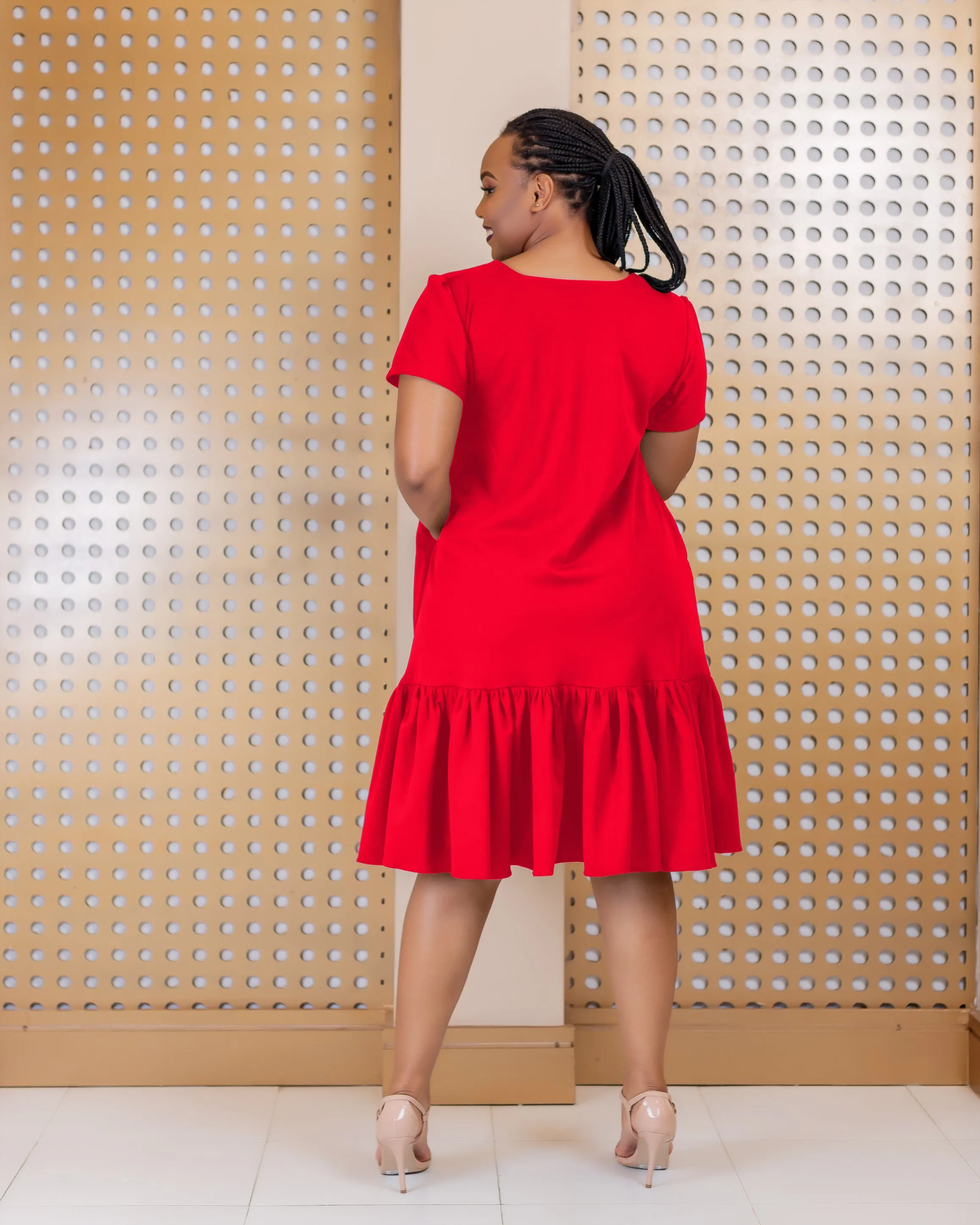 Galana Shift Dress - Red