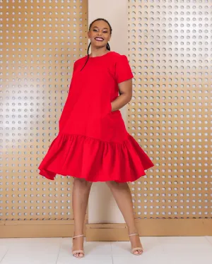 Galana Shift Dress - Red