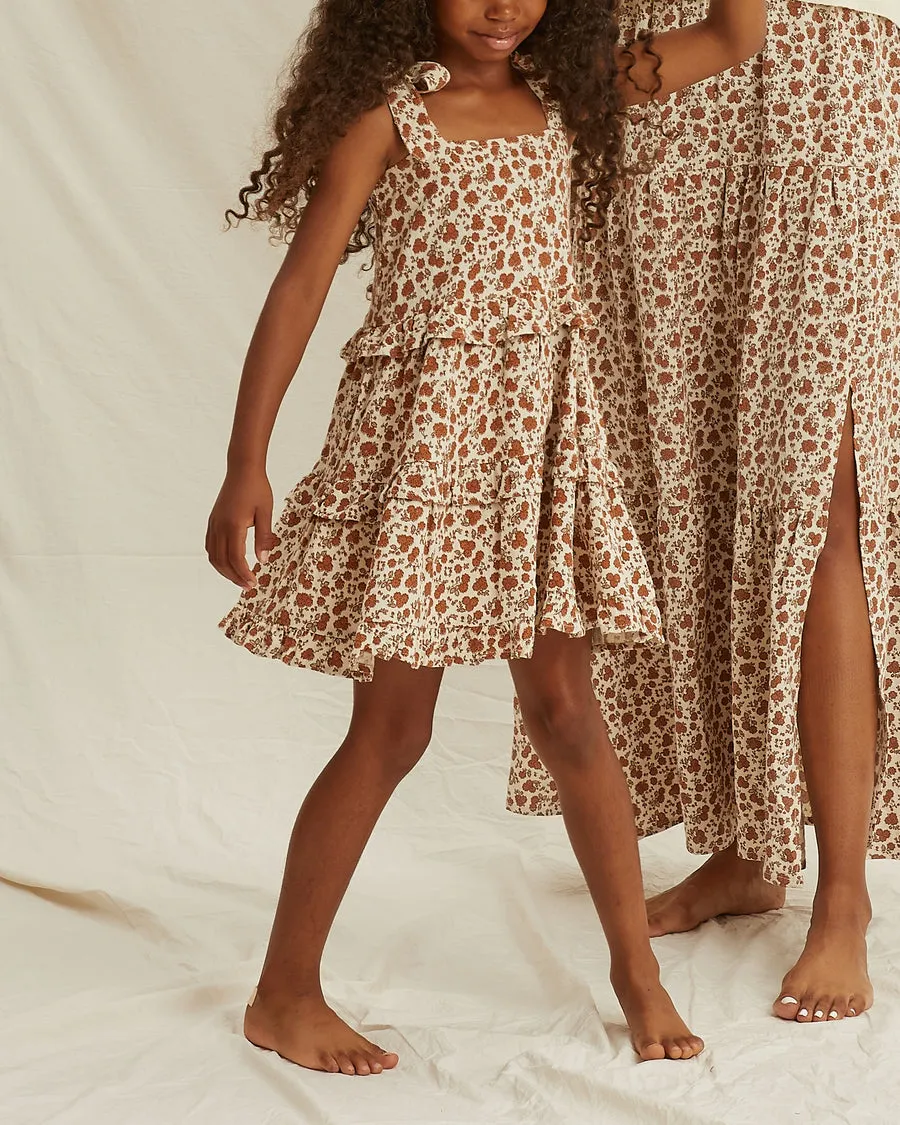GARDEN RUFFLE SWING DRESS