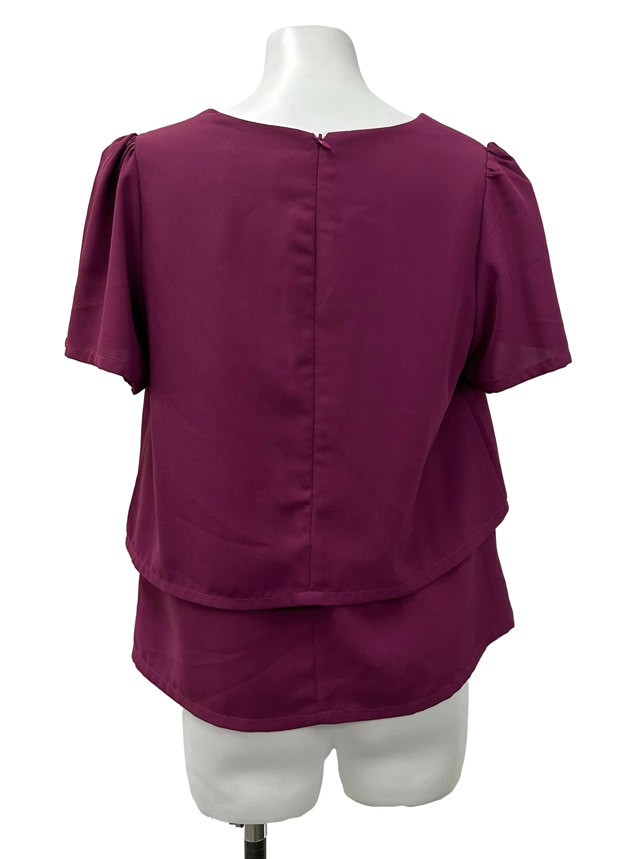 Grape Purple Sleeved Top