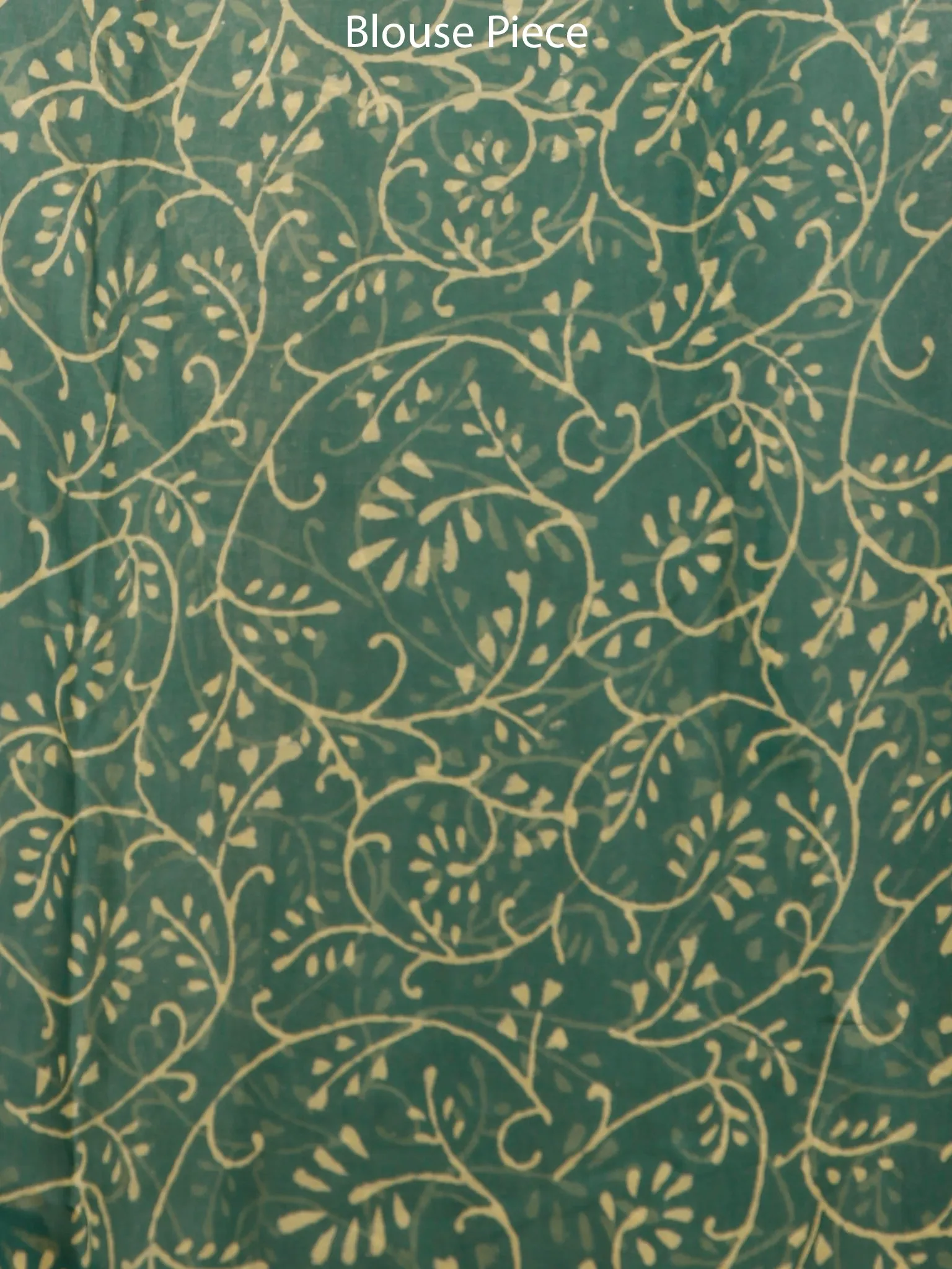 Green Yellow Hand Block Printed Chiffon Saree with Zari Border - S031703509