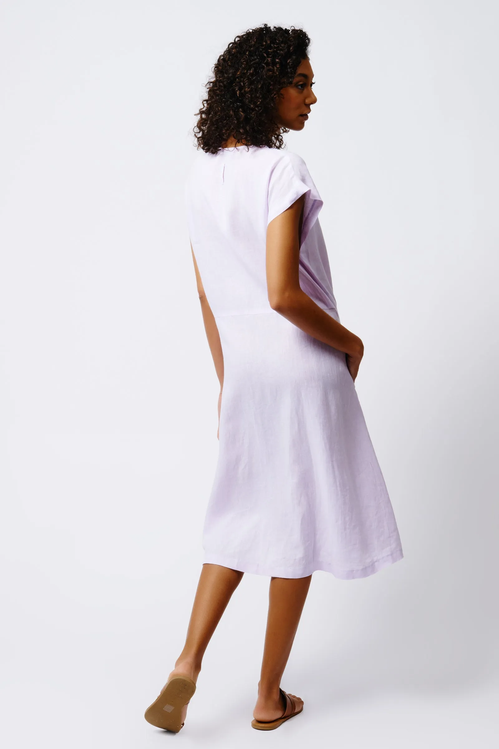 Harlow Cap Sleeve Dress - Lavender Linen