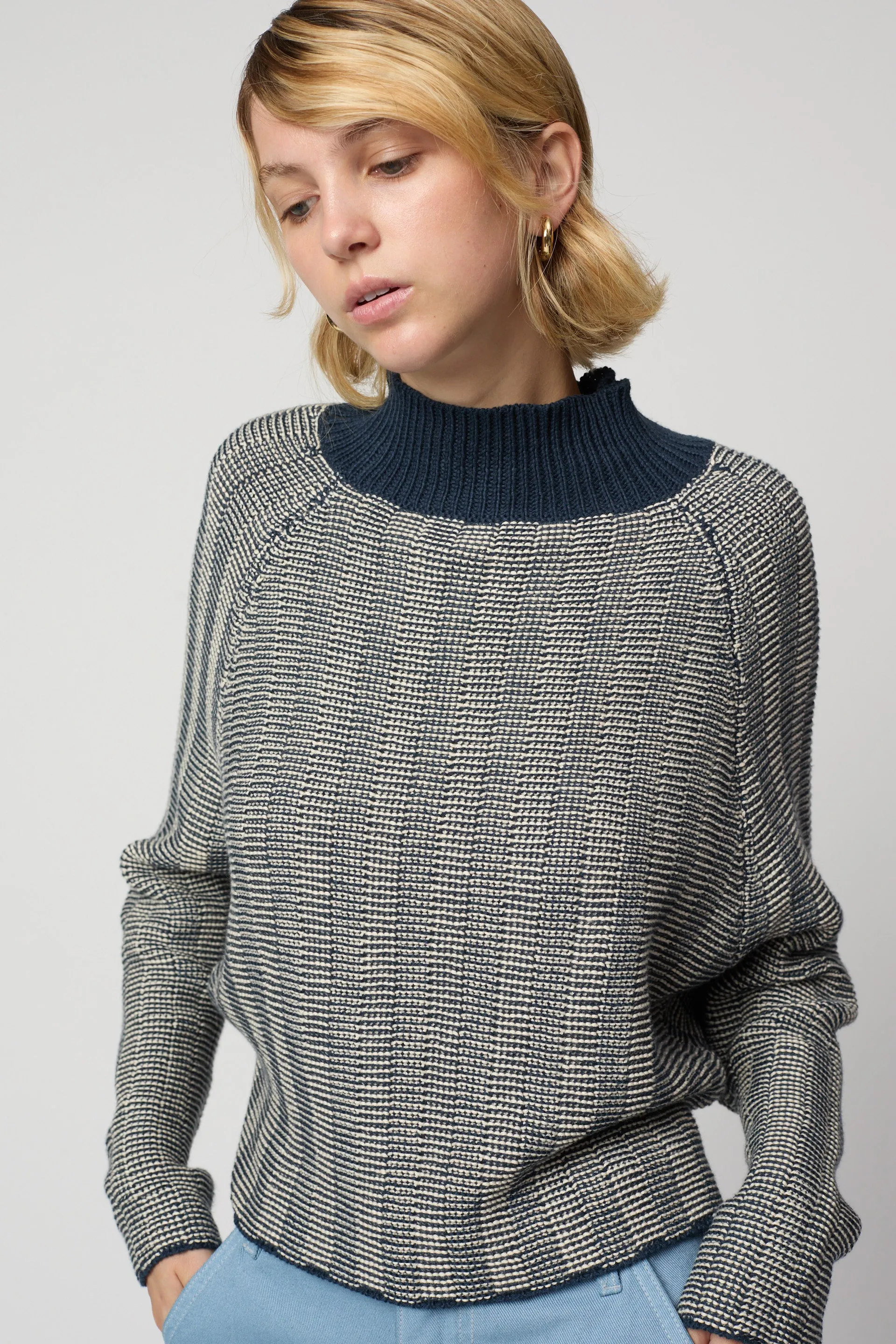HENRIETTA TOP IN CHECKERBOARD STITCH