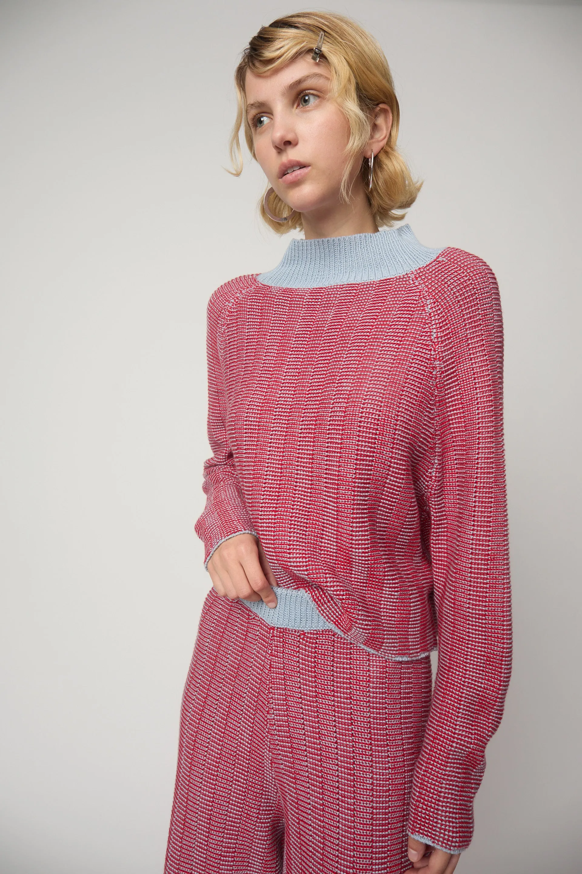 HENRIETTA TOP IN CHECKERBOARD STITCH
