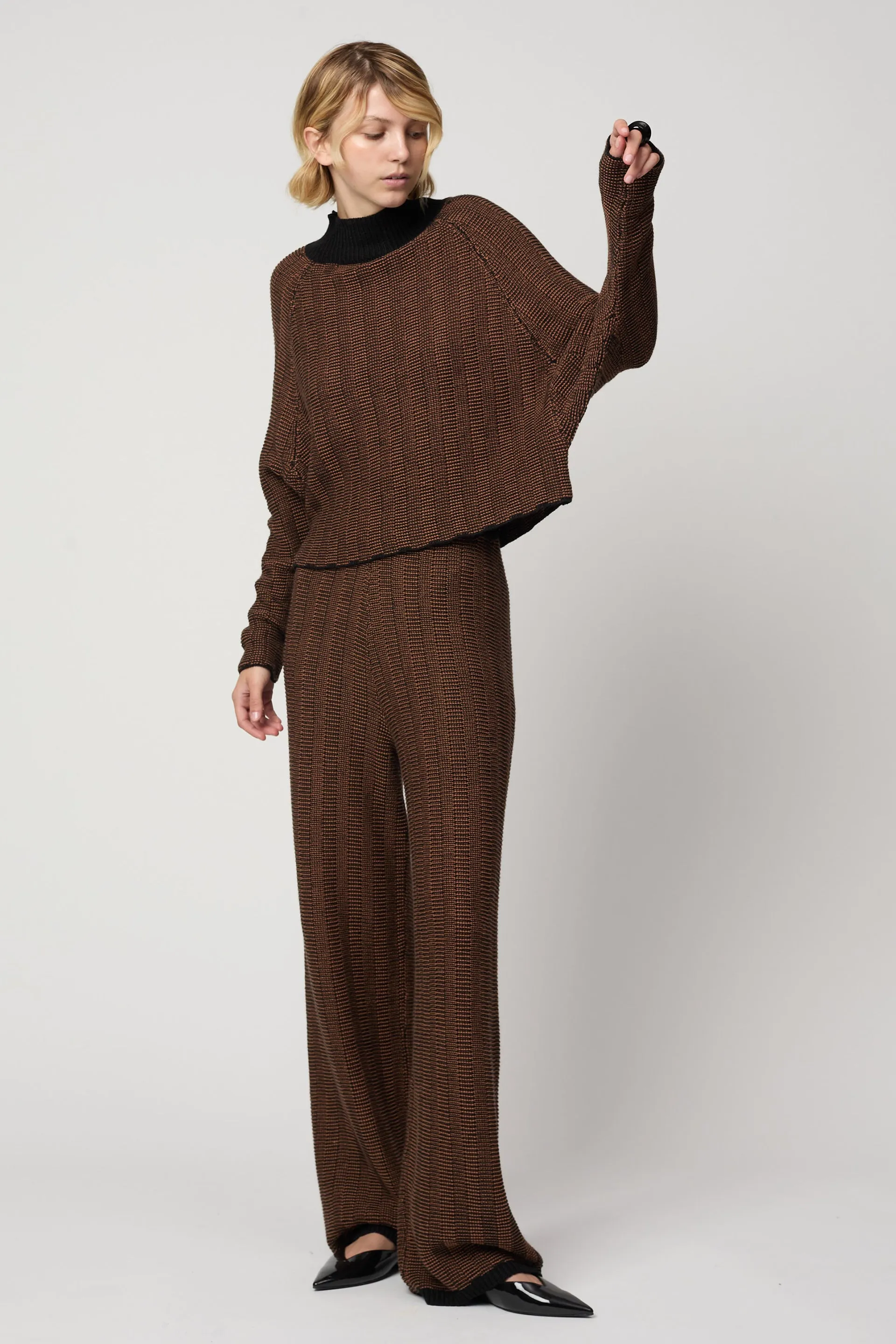 HENRIETTA TOP IN CHECKERBOARD STITCH