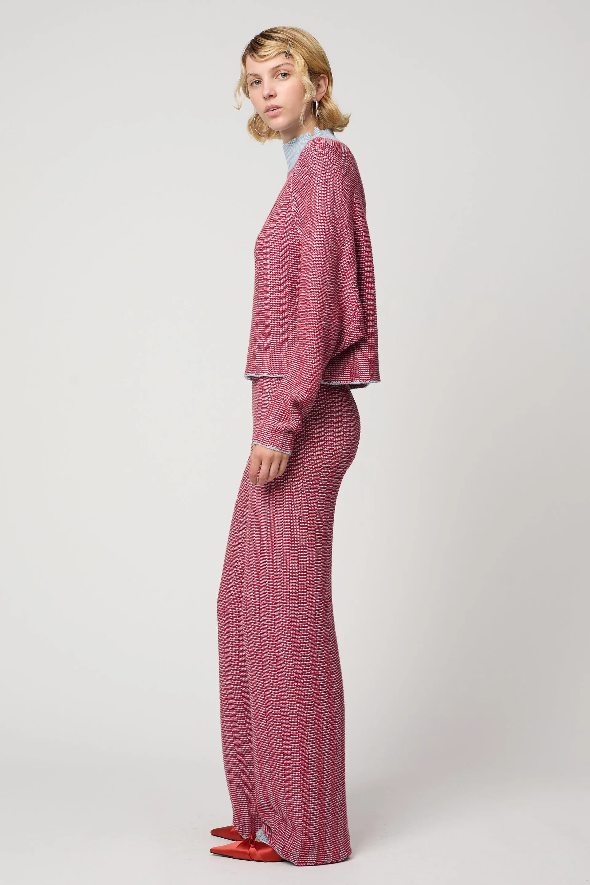 HENRIETTA TOP IN CHECKERBOARD STITCH
