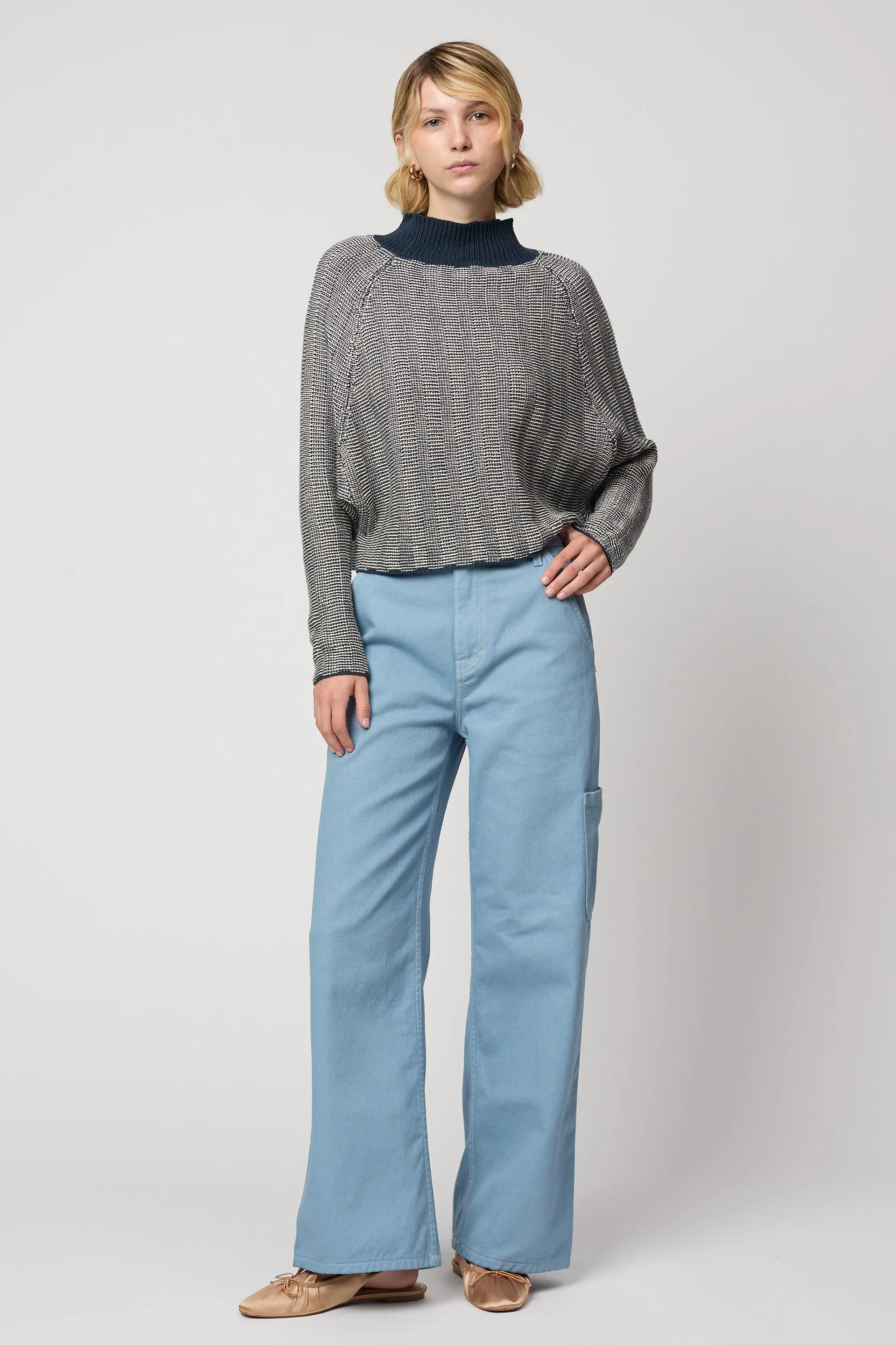 HENRIETTA TOP IN CHECKERBOARD STITCH