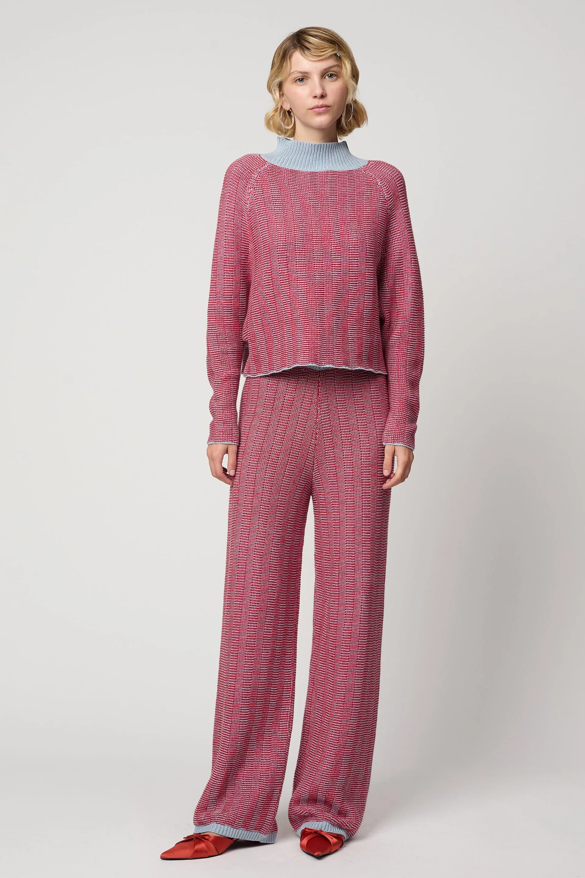 HENRIETTA TOP IN CHECKERBOARD STITCH