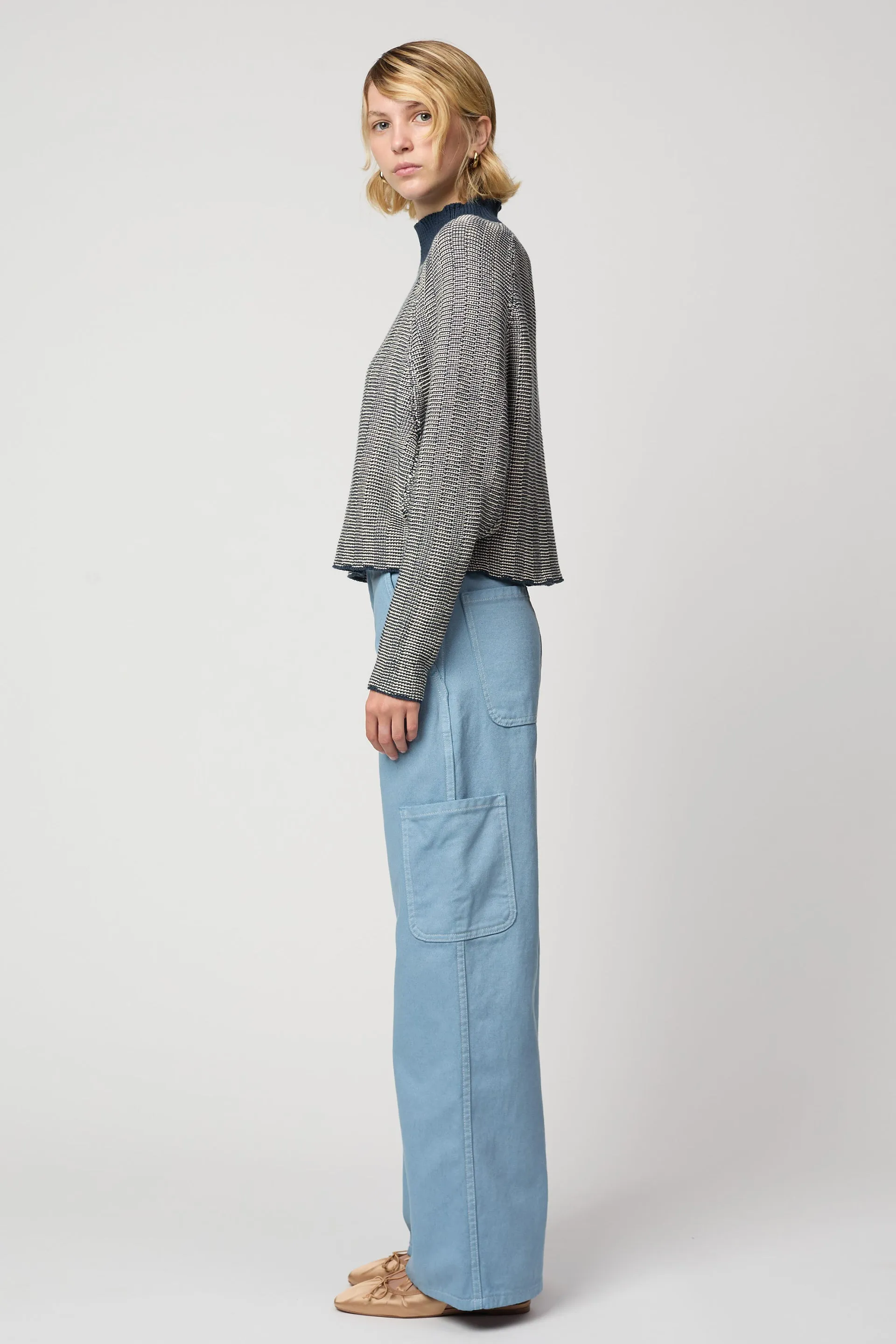HENRIETTA TOP IN CHECKERBOARD STITCH