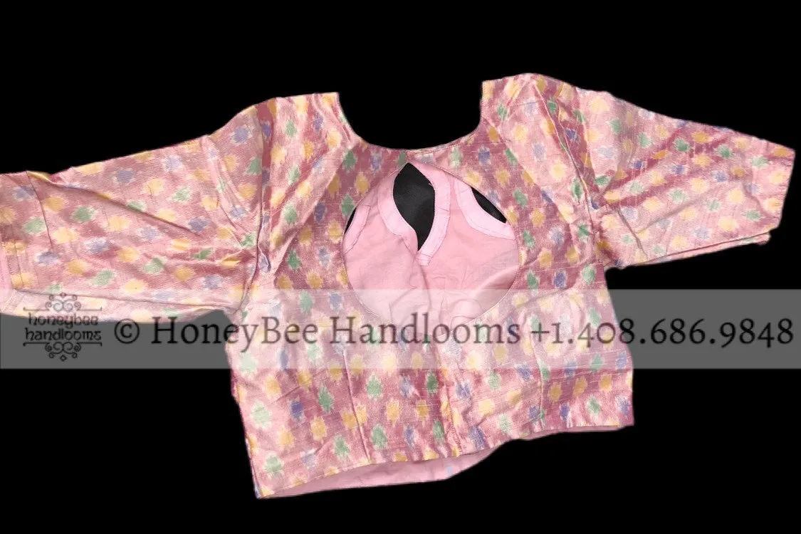 Ikkat blouse | Indian Saree blouse | Indian designer blouse | designer blouse | ikkat saree blouse | yellow blouse | HoneyBee Handlooms